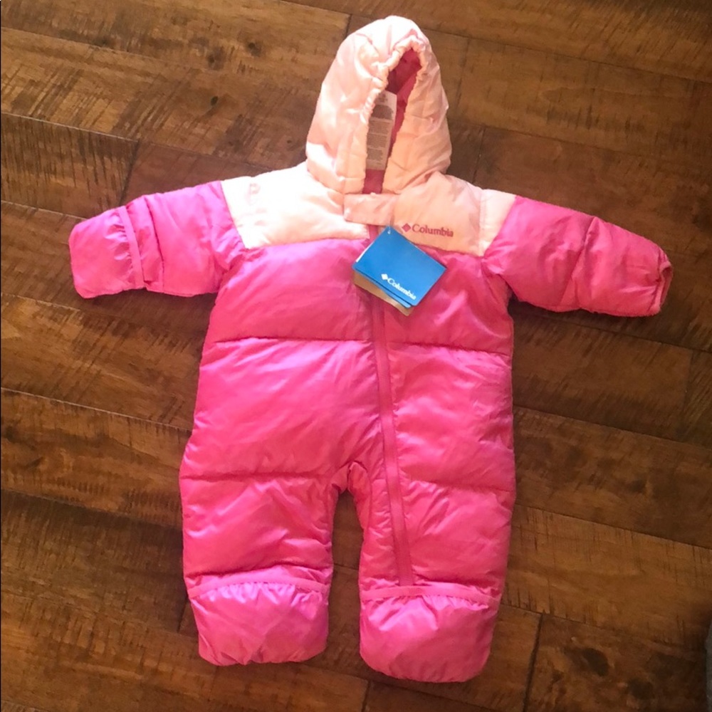 Columbia pink snowsuit size 12 month NWT